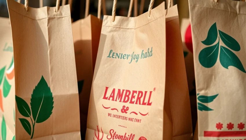 Durable torebki papierowe Lublin used for retail and packaging, showcasing variety in design and size for local businesses.