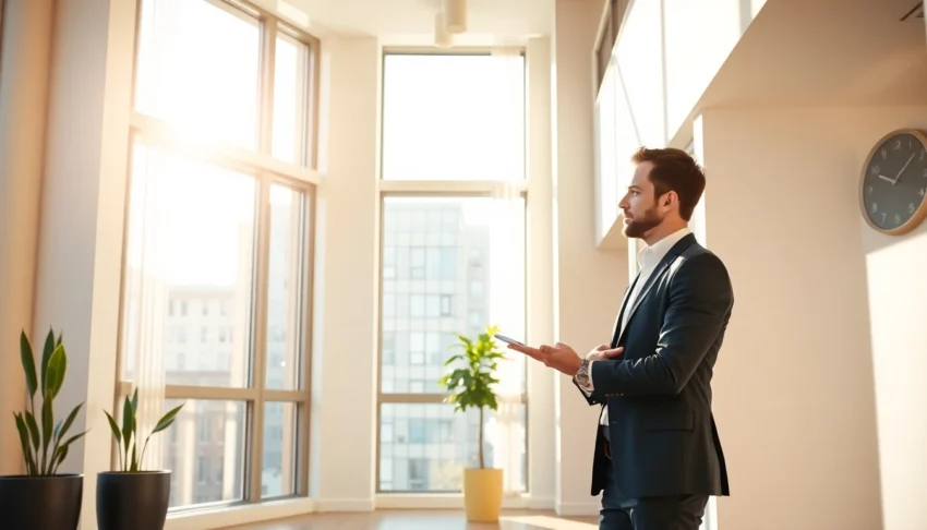 A skilled property manager inspecting rental property management units in Vancouver for quality and compliance, ensuring customer satisfaction.