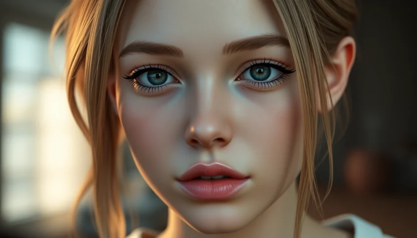 Hyper-realistic NSFW AI generator showcasing a customizable virtual model with detailed features and cinematic style, ideal for adult content creation.