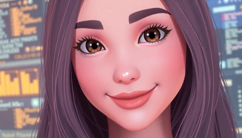 AI girlfriend engaging with user through a sleek digital interface, highlighting companionship and personalized interaction for accessible virtual relationships.
