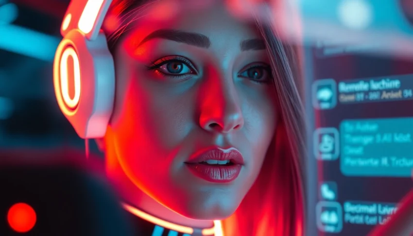 Engaging NSFW AI chat session with a realistic digital girlfriend on a sleek screen for personalized adult conversations.