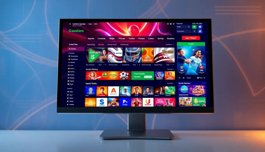 Digital sportsbook and casino platform interface showcasing betting markets and live odds.