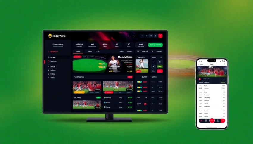 Reddy Anna sports betting platform interface displaying live betting action and colorful sports graphics, emphasizing trust and excitement for users in India.