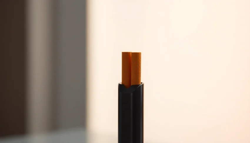 High-quality shot of heets sigara sticks being inserted into a modern IQOS device, showcasing ease of use and product design.
