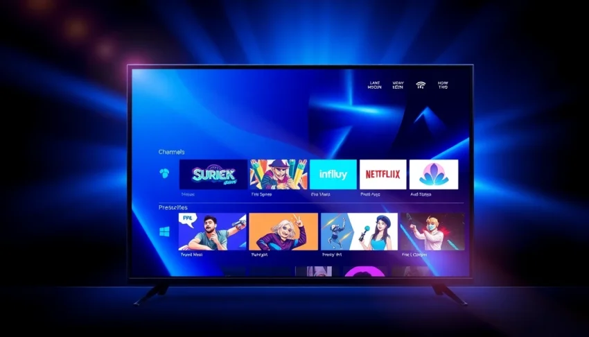 Atlas Pro ontv streaming app showcasing live channels and on-demand content on a user-friendly interface, emphasizing clarity and technology features.