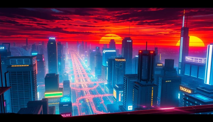 Illustration of a cyberpunk cityscape created by a leading ai image generator no restrictions, showcasing vibrant neon lights and reflective skyscrapers for immersive visual storytelling.