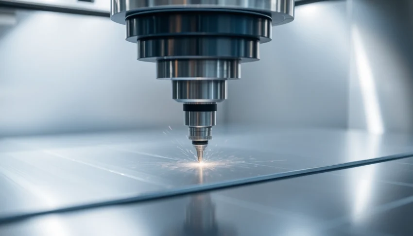 Toczenie CNC process capturing high-precision metal turning with modern machinery in an