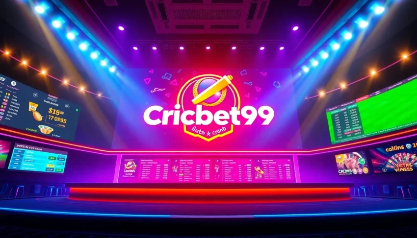 Engaging scene of Cricbet99 club featuring live sports betting and casino gaming action for