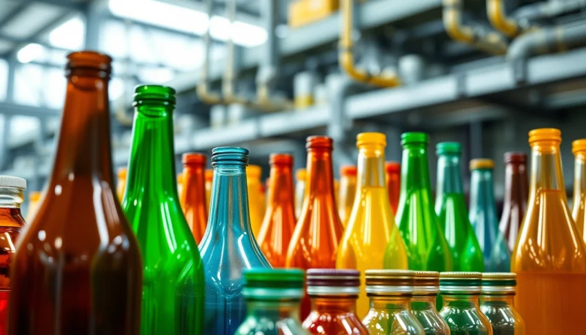 High-quality plastic shise bottles being filled and arranged in a production line, emphasizing