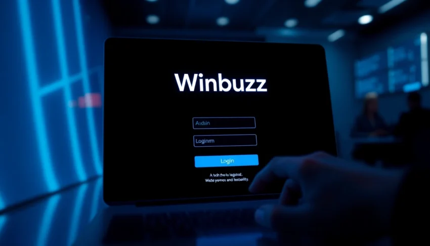 Secure Winbuzz login screen with user entering credentials, highlighting easy access and safety