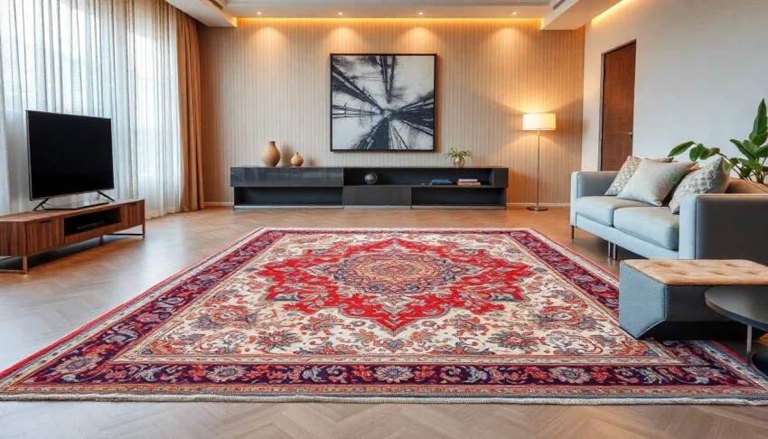 Showcasing a beautiful Tappeto persiano Milano in a stylish living space, highlighting