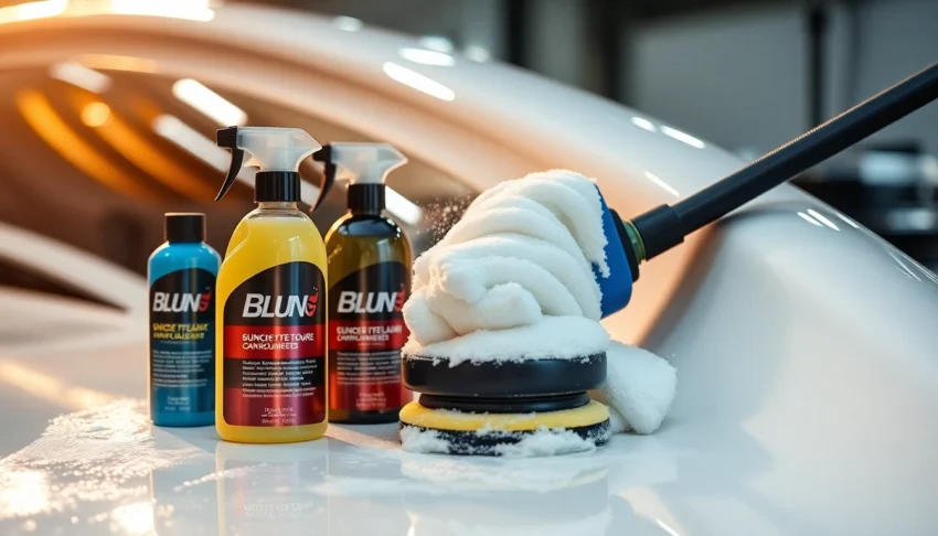 High-quality Blung cleaning tools used for boat and vehicle maintenance in a detailed action